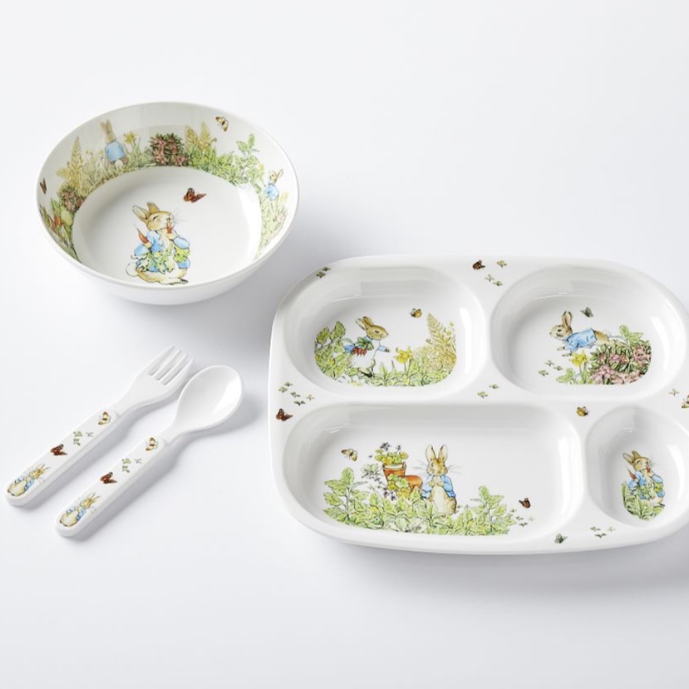 NWT Beatrix Potter Peter Rabbit Nursery Feeding Set